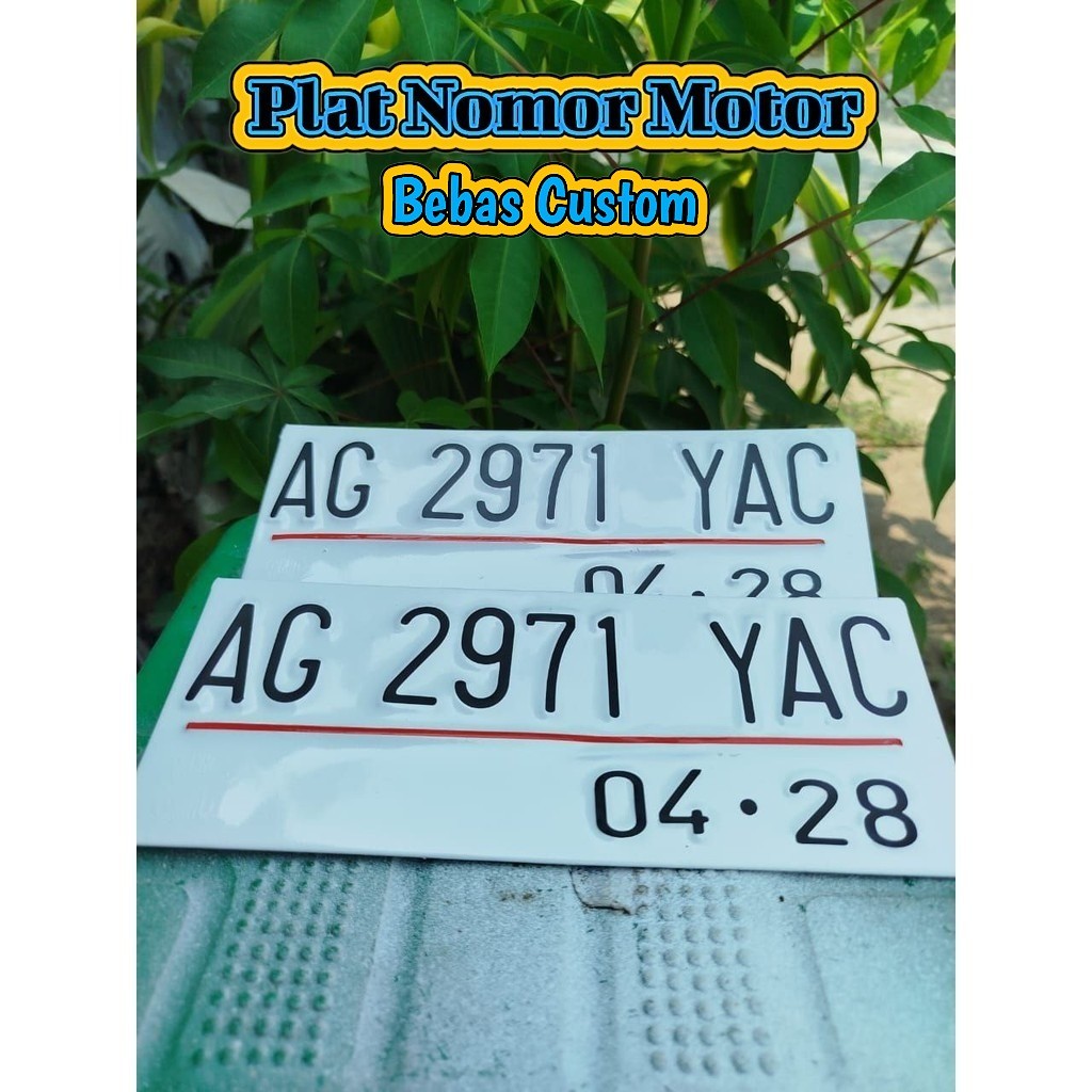 plat motor Warna putih stiker Hitam/Baut Tanam/Proses cepat