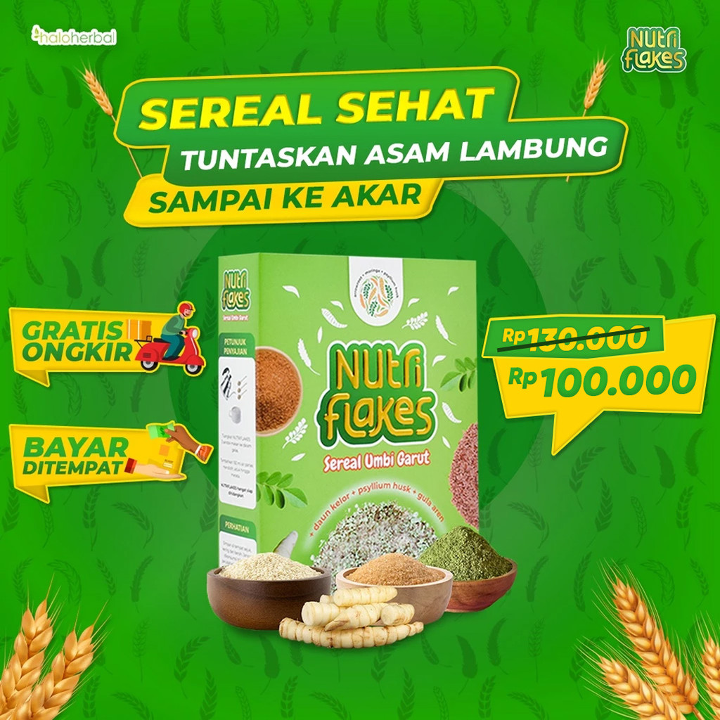 

[Bisa COD] Nutriflakes - Sereal Diet Ampuh Atasi Asam Lambung Gerd Maag Kronis Gangguan Pencernaan dan Bantu Turunkan Kolesterol Tinggi