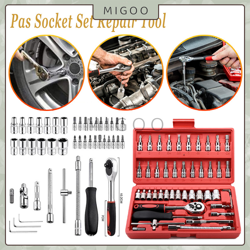 Set Kunci Sok Kunci Shock 46 Pcs / Kunci Set Socket / Kunci Sok