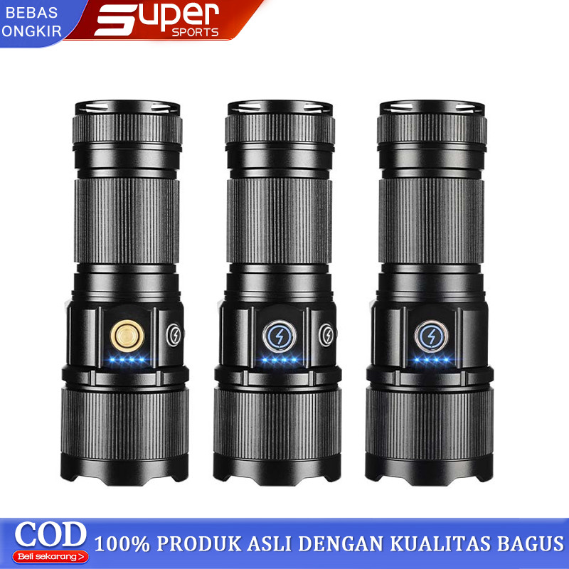 HW Senter mini led ZOOM super Senter LED Super Terang terang Jauh Ringan Tahan Air