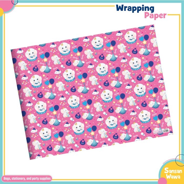 

Sansan Wawa Kertas Kado Motif Baby isi 5 lembar / Motif - Baby5807