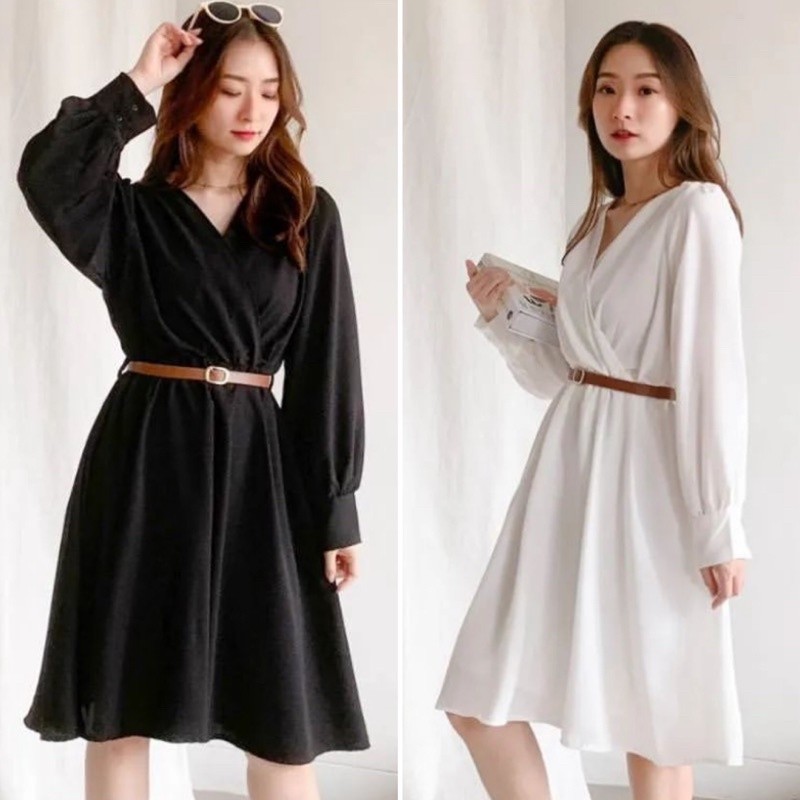 Mila Dress + Free Ikat Pinggang Dress Wanita / Dress Imlek / Baju Imlek