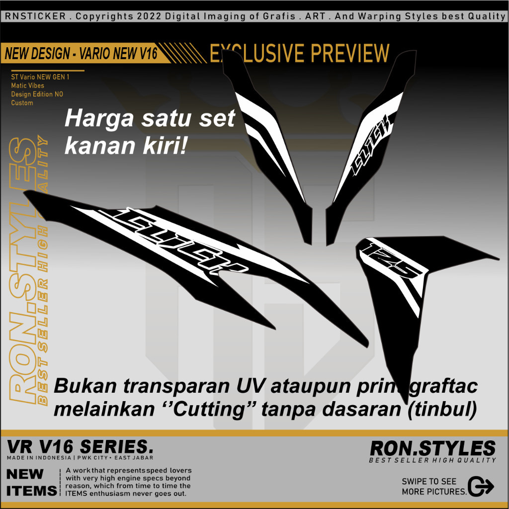 CUTTING STICKER STRIPING VARIO NEW 125 150 SIMPLE STRIPING CLICK VARIO NEW GEN 1 STRIPING VARIASI VA