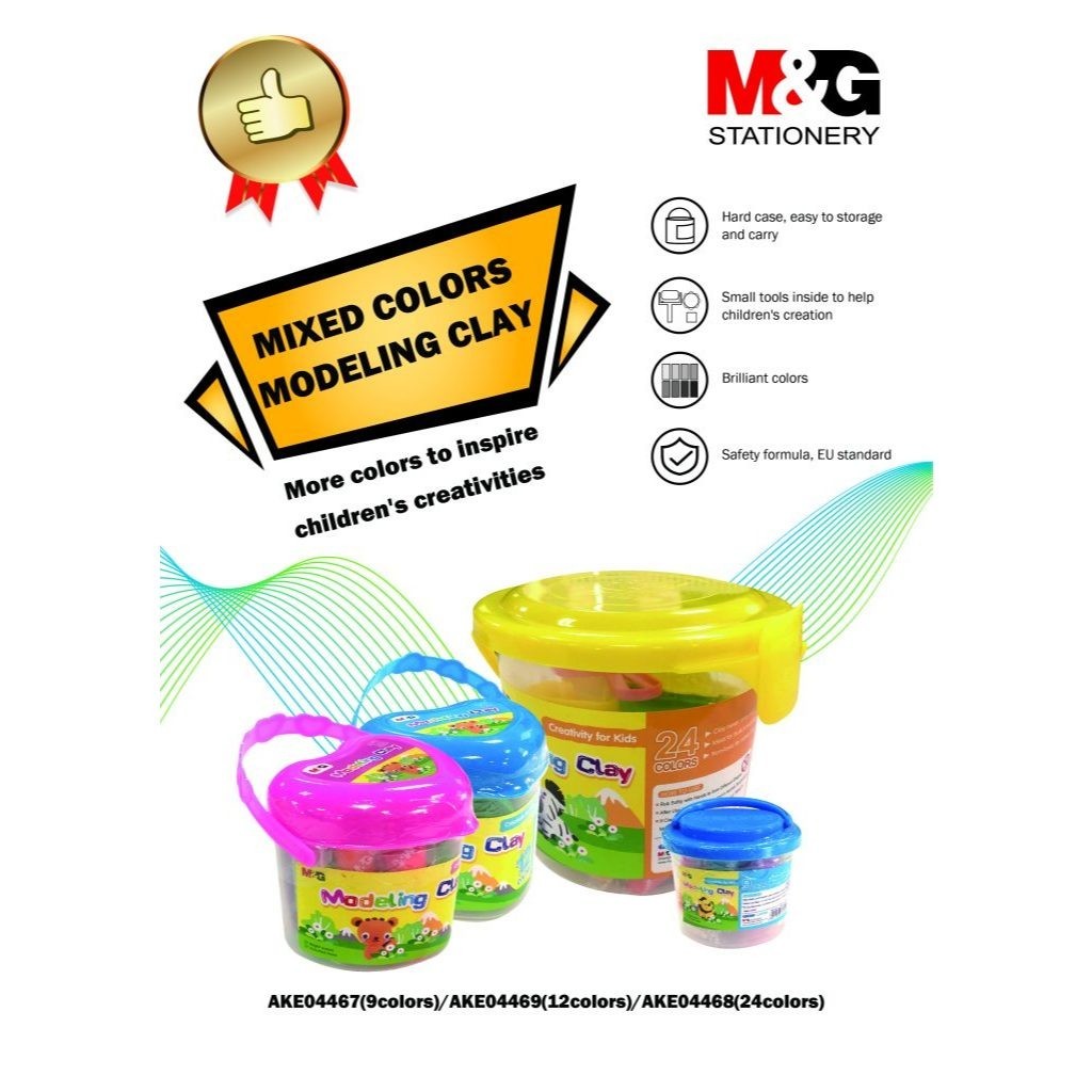 

Play Dough M&G #AKE04468 Mainan Kreatif Untuk Anak Malam Plastisin 24 Warna Plus Cetakan Mainan- SHSNP