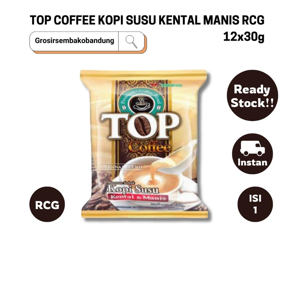 

TOP COFFEE KOPI SUSU KENTAL MANIS RCG 12x30g - 1 Rcg - Kota Bandung