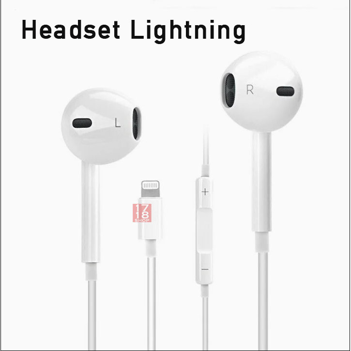 HEADSET KABEL LIGHTNING FOR IPHONE 14 13 12 11 PRO X XR XS MAX SE MINI 7 8 PLUS EARPHONE CONNECTOR O