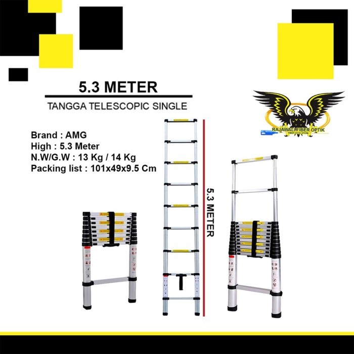Tangga Teleskopik 5.3 Meter - Silver / Tangga LipatTeleskopik 5.3M
