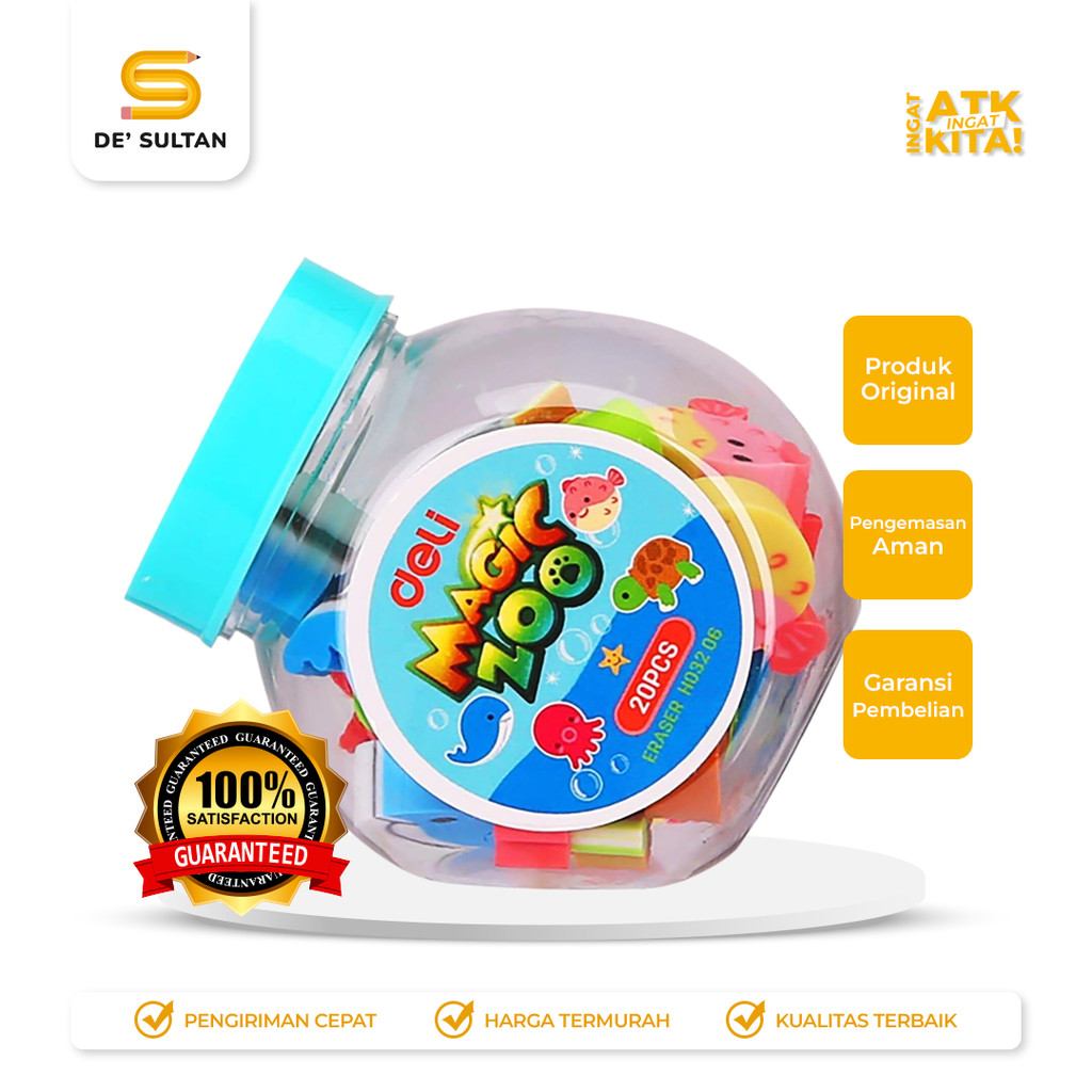 

DELI PENGHAPUS/ ERASER MAGIC ZOO EH03206 (1TOPLES/ 20PCS)