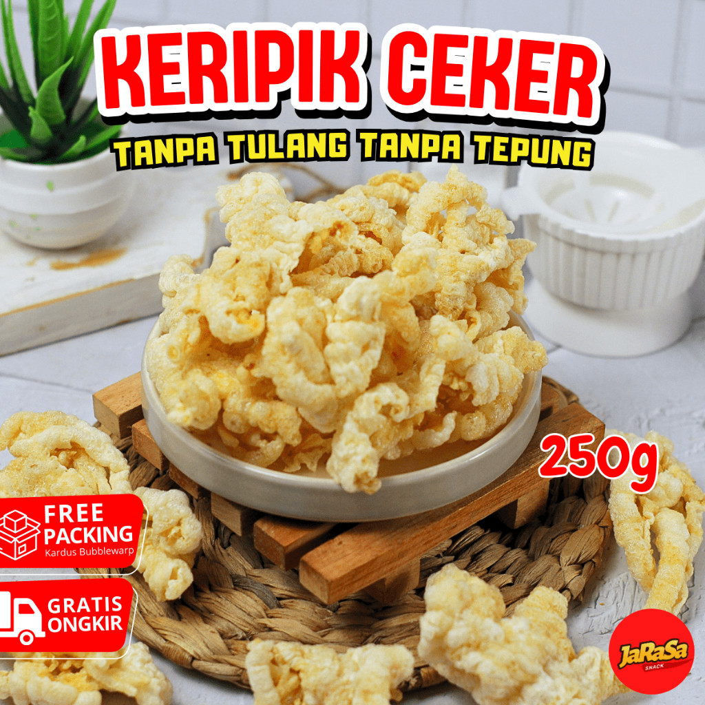 

KERIPIK CEKER AYAM 250 GRAM CEMILAN SNACK