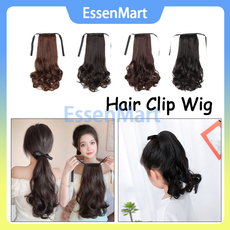 Tali Palsu Extension Jepit Rambut Untuk Wanita/Anak Rambut / 35cm Ponytail Curly Tali / Hair Clip Po