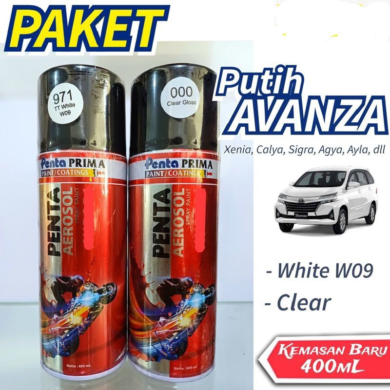 Cat Pilok Putih Avanza Paket White W09 Penta 2Klg Cat Mobil Velg