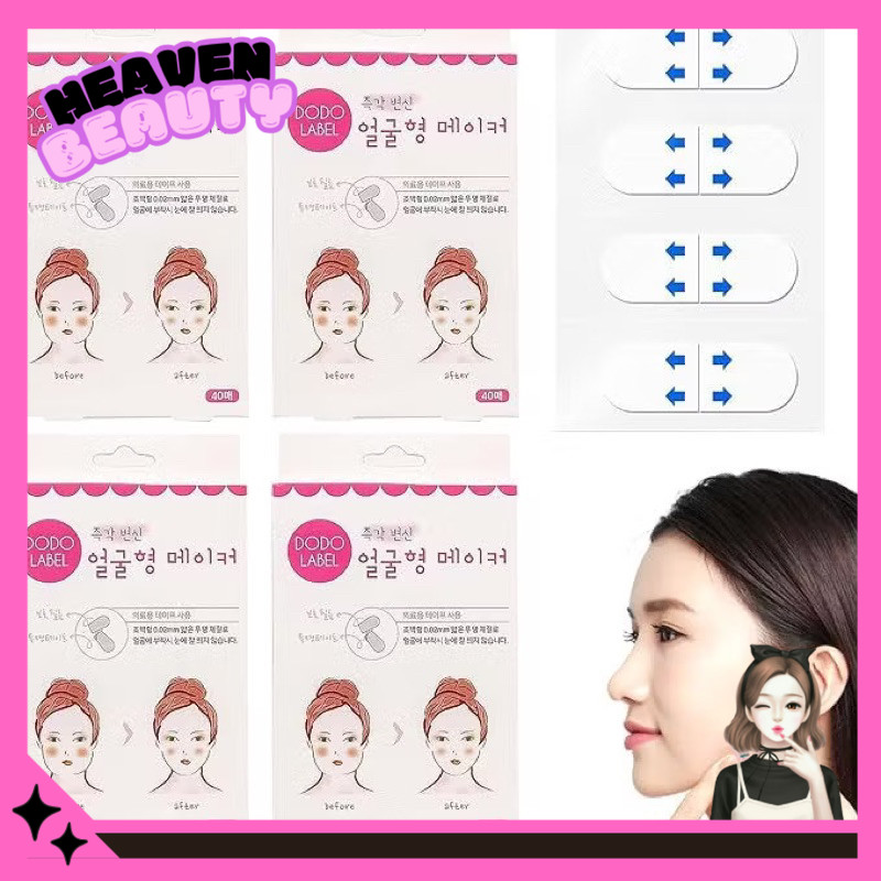

DODO LABEL V Shape face lift tape sticker label tape Stiker Penirus wajah vshape 1 box isi 40 pcs - Heaven Beauty