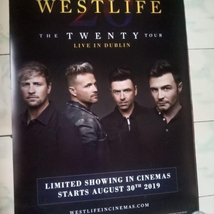 ORIGINAL OFFICIAL POSTER WESTLIFE THE TWENTY TOUR LIVE IN DUBLIN  BIG