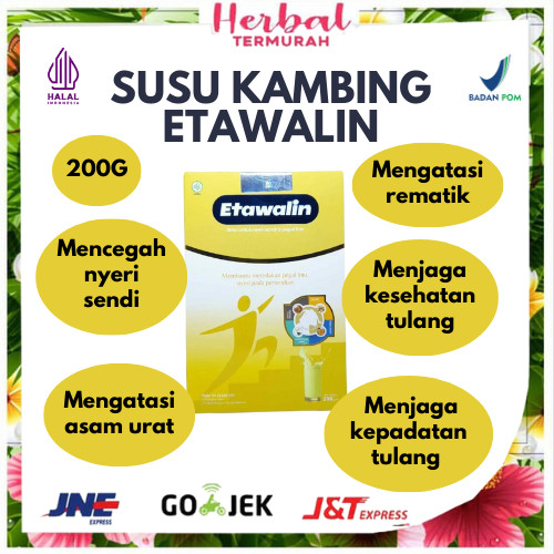 

Etawalin Susu Etawa Herbal Atasi Nyeri Sendi dan Asam Urat 200 Gram Cegah Osteoporosis pada tulang