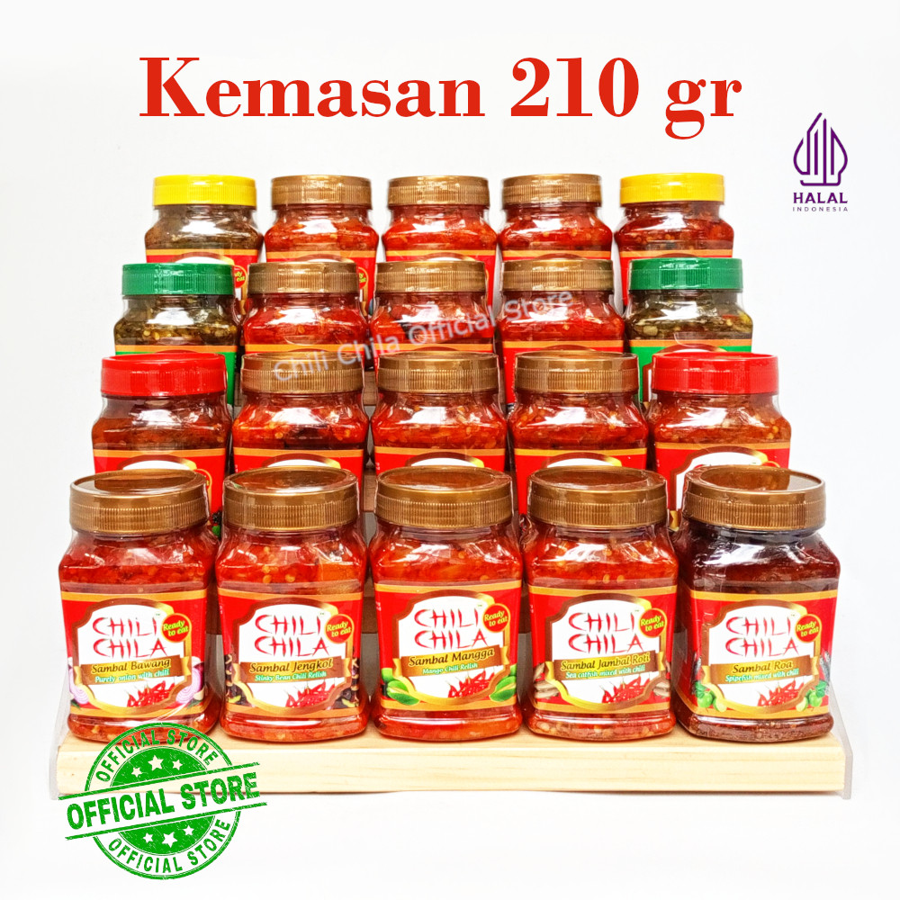 

Chili Chila Sambal 210 gr - Geprek, Cumi, Roa, Matah, Kecombrang, dll