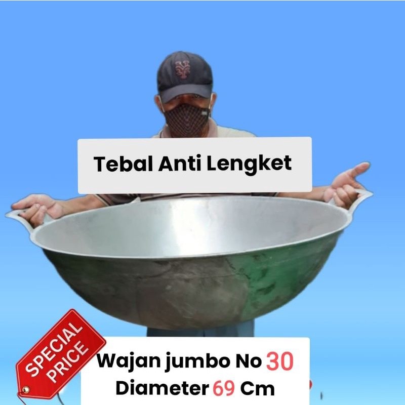 JAMIN MURAH wajan kuali penggorengan ukuran jumbo besar no 28 bisa muat 15-20 kg daging(BISA LANGSUN