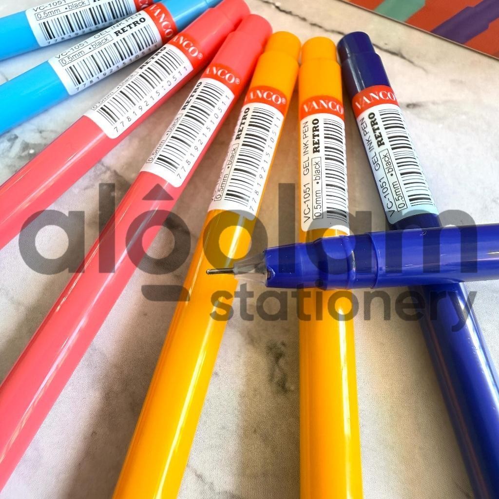 

SELUSIN ( 12 PCS ) Pulpen Gel Vanco Retro VC-1051 lengkap