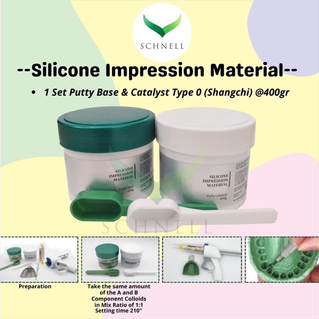 Putty Heavy Body Silicone Impression Material SHANGCHI - Base Catalyst 400gr - Bahan Cetak Elastomer