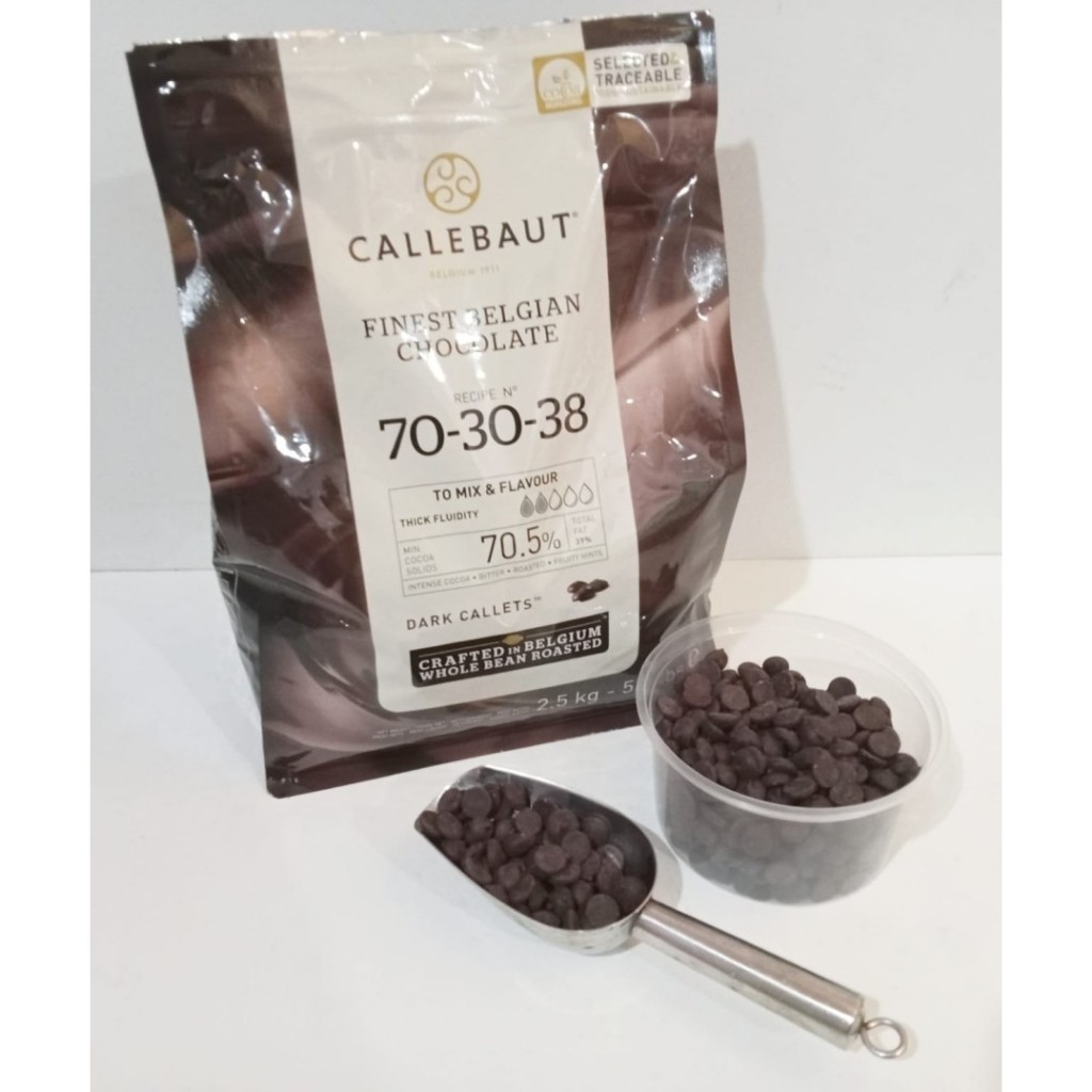 

Callebaut 250gr Dark Callets 70,5% 70-30-38 Finest Belgian Chocolate