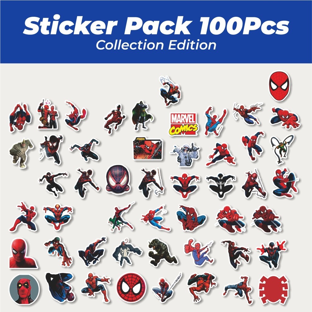 

Hot Stiker Kartun Marvel Comics Spiderman Lucu Anti Air Stikers Berperekat Waterproof Sticker Decal Buat Motor Helm Buku Journal Koper Casing HP Laptop Botol Minum