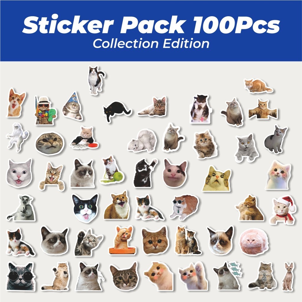 

Hot Stiker Hewan Funny Cat/Kucing Lucu Anti Air Stikers Berperekat Waterproof Sticker Decal Buat Motor Helm Buku Journal Koper Casing HP Laptop Botol Minum