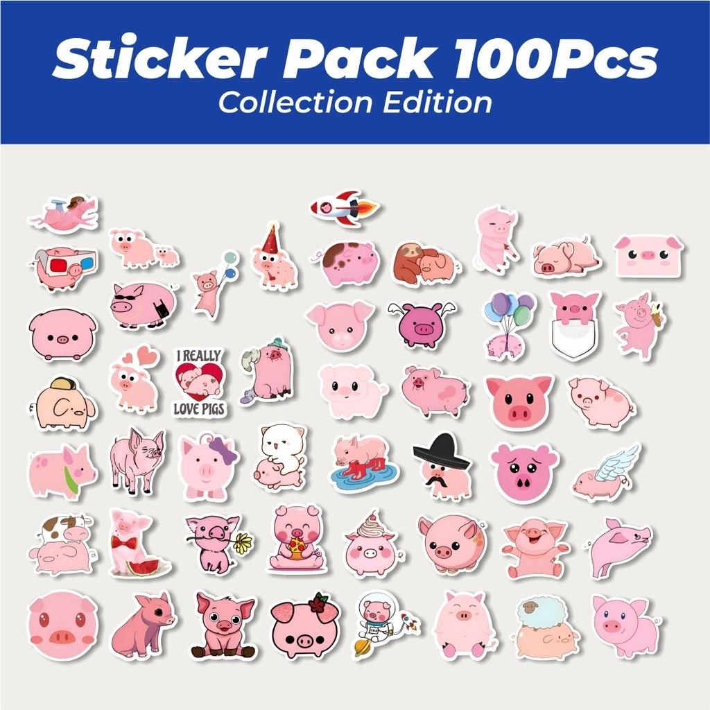 

Hot Stiker Hewan Babi Piggy Pink Lucu Anti Air Stikers Berperekat Waterproof Sticker Decal Buat Motor Helm Buku Journal Koper Casing HP Laptop Botol Minum