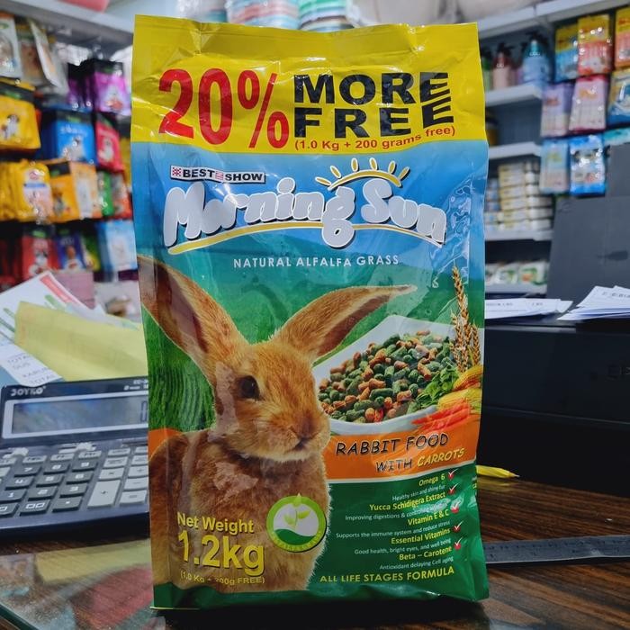 Morning Sun Rabbit Food with Carrot 1.2KG Makanan Kelinci Pelet Wortel [terlaris]