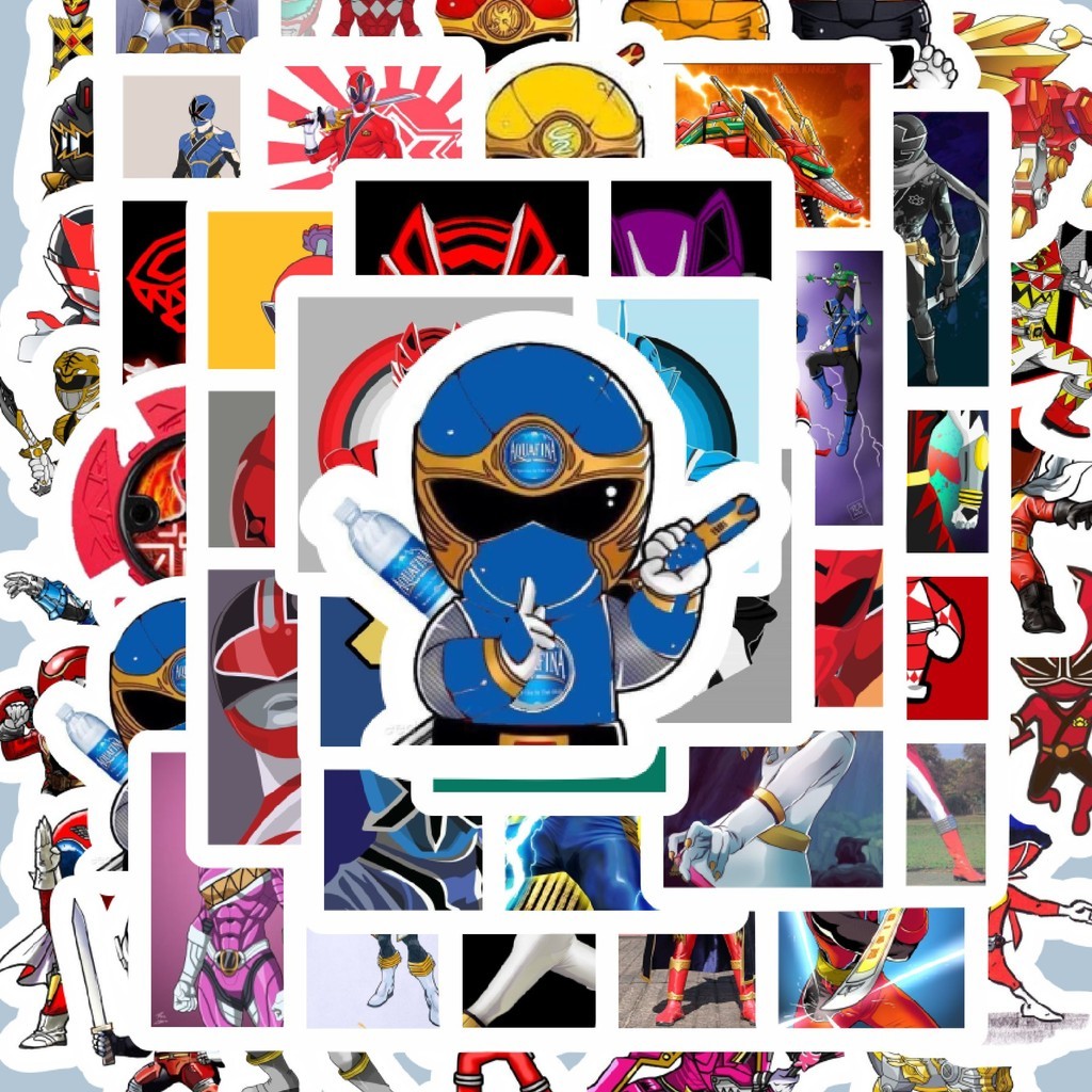 

100PCS Lucu Stiker Mighty Morphin Power Rangers Stiker Aesthetic Stiker Anti Air Stikers Berperekat Waterproof sticker decal buat Motor Helm Buku Journal Koper Casing HP Laptop Botol Minum Hadiah anak