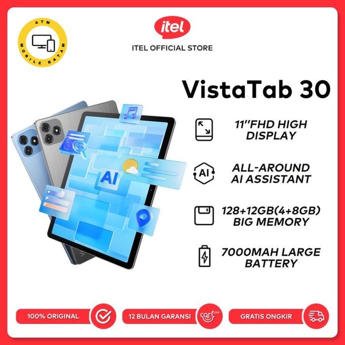 Itel VistaTab 30 4G 12GB(4+8)/128GB 7000mAh Battery 11" FHD+ IPS - Garansi Resmi