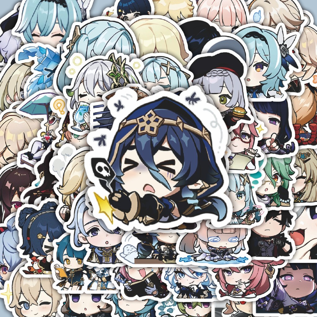 

100PCS Lucu Stiker Anime Genshin Impact Series Stiker Aesthetic Stiker Anti Air Stikers Berperekat Waterproof sticker decal buat Motor Helm Buku Journal Koper Casing HP Laptop Botol Minum Hadiah anak
