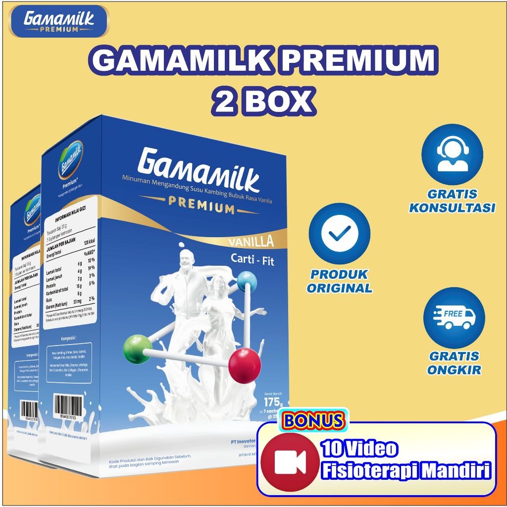 

GAMAMILK PREMIUM - (2 BOX) Minuman Mengandung Susu Bubuk Rasa Vanilla