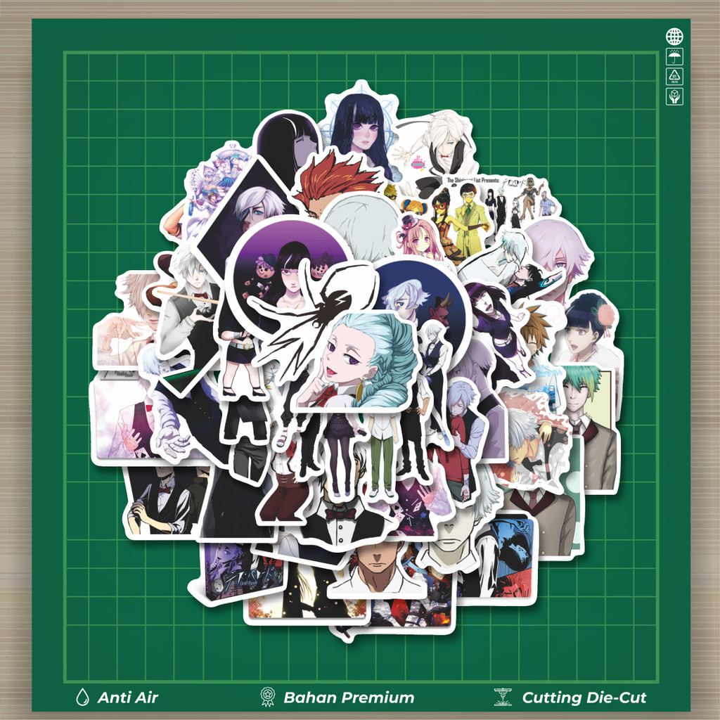 

HOT 50 PCS STIKER Sticker Anime Death Parade (Desu Parēdo) Stiker Fashion Cars Decal Dingin Kartu Album Custom Vinyl Anti Air- Sticker Aesthetic Buku Journal Koper Casing HP Tablet Laptop Helm Motor Botol Minum