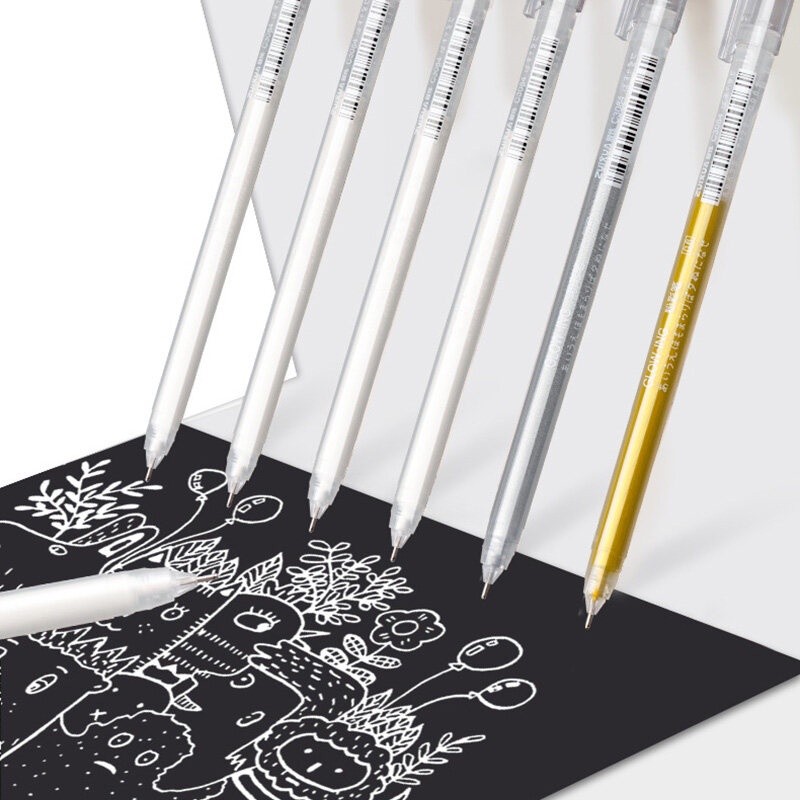 

3 Pieces/Set Creative White Ink Gel Pen 0.6mm Highlight Marker Pen for Student Stationery Drawing Art Writing School Supplies
