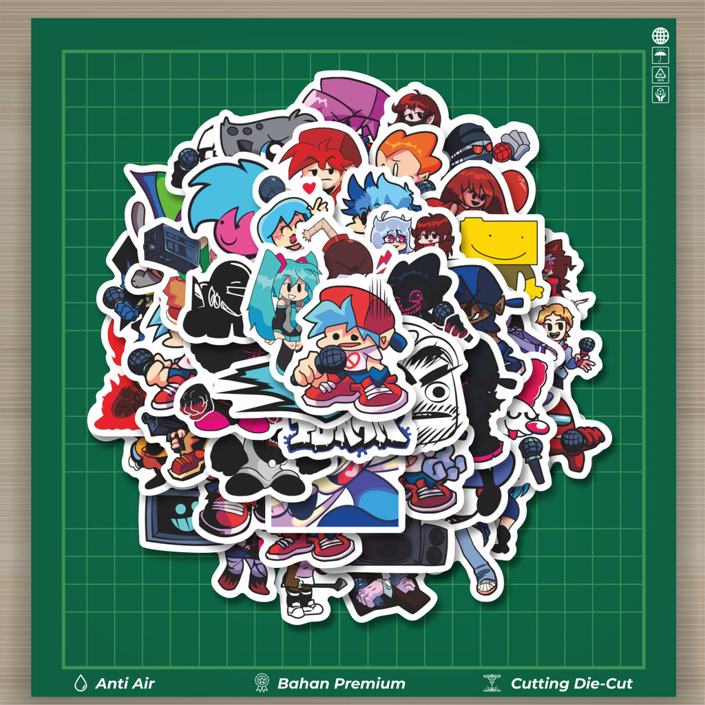

HOT 50 PCS STIKER Stiker Kartun Friday Night Funkin' Stiker Stiker Fashion Cars Decal Dingin Kartu Album Custom Vinyl Anti Air- Sticker Aesthetic Buku Journal Koper Casing HP Tablet Laptop Helm Motor Botol Minum