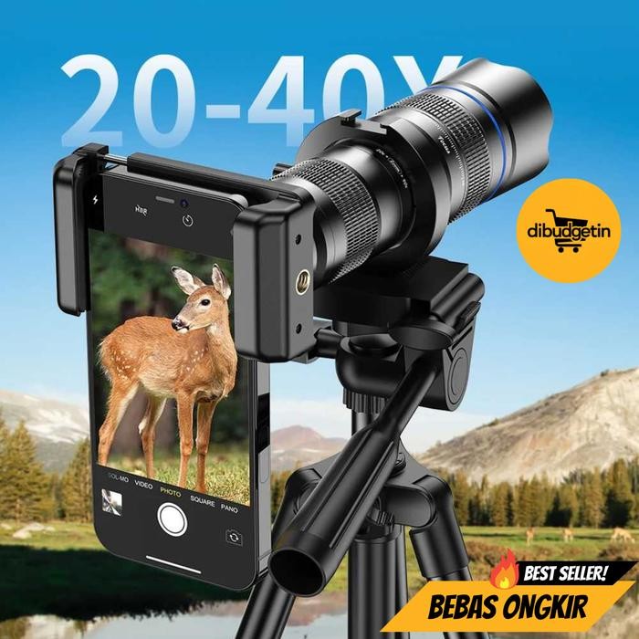 APEXEL Lensa Tele Smartphone Monocular Telephoto 40X with Tripod - APL-20-40XCR50