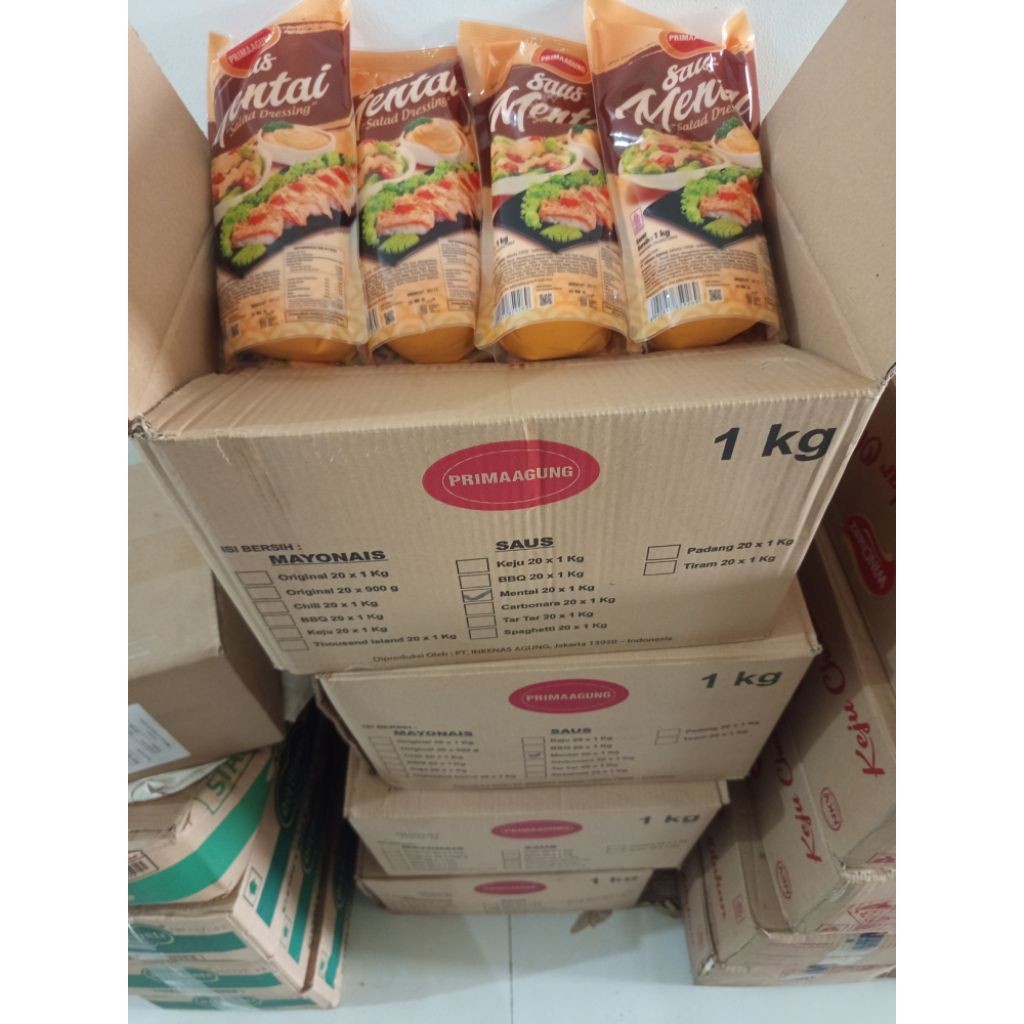 

New KHUSUS CARGO [1 DUS] SAUS MENTAI 1KG PRIMA AGUNG ISI 20PCS [1KG X 20PAK]Premium
