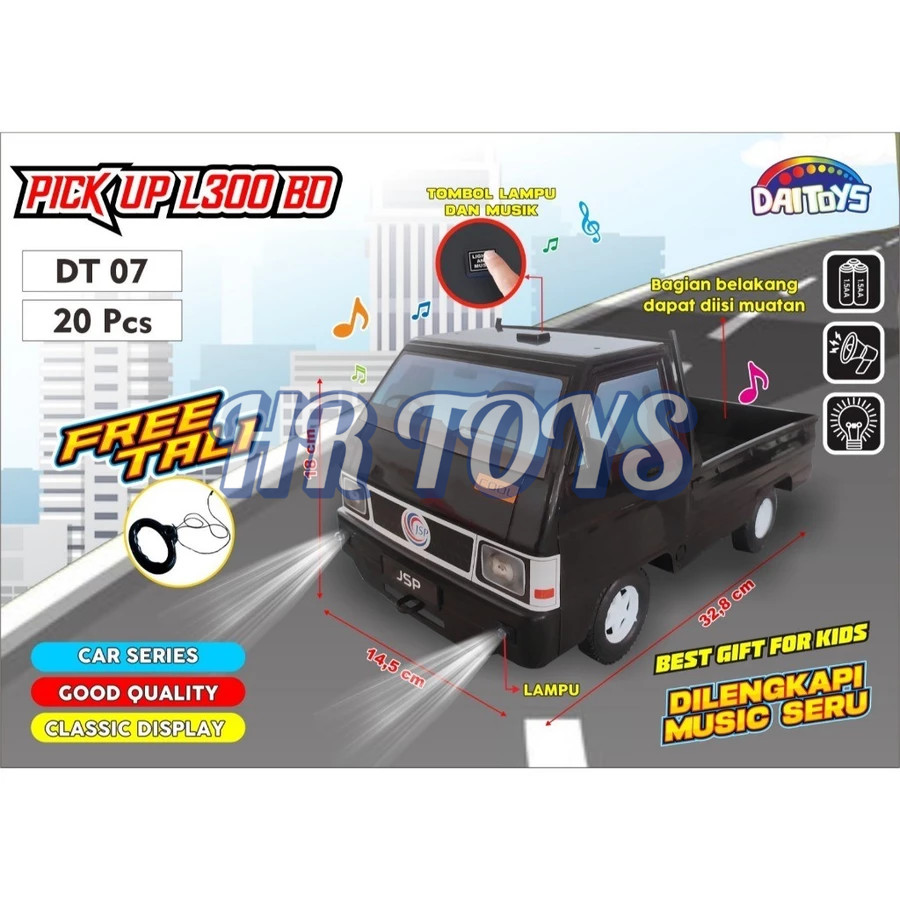 Mobil Mainan Pick Up Telolet JSP – Miniatur Truk Anak Bisa Bunyi & Nyala Lampu