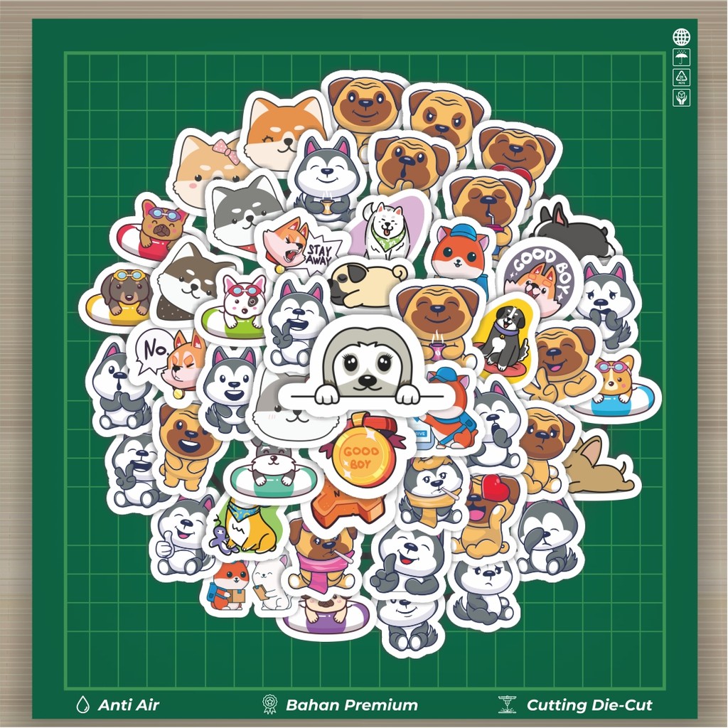 

HOT 50 PCS STIKER Stiker Super Kawai Doggy [Anjing Lucu] Dekorasi Lucu Kreatif untuk Notebook, Skateboard, HP