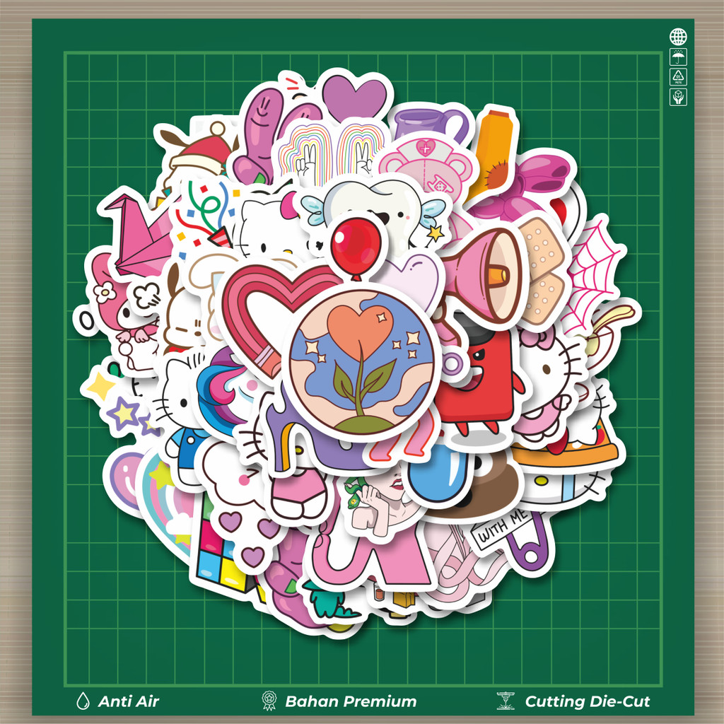 

HOT 50 PCS STIKER Stiker Noob Pack Stiker Random V4 Stiker Fashion Cars Decal Dingin Kartu Album Custom Vinyl Anti Air- Sticker Aesthetic Buku Journal Koper Casing HP Tablet Laptop Helm Motor Botol Minum