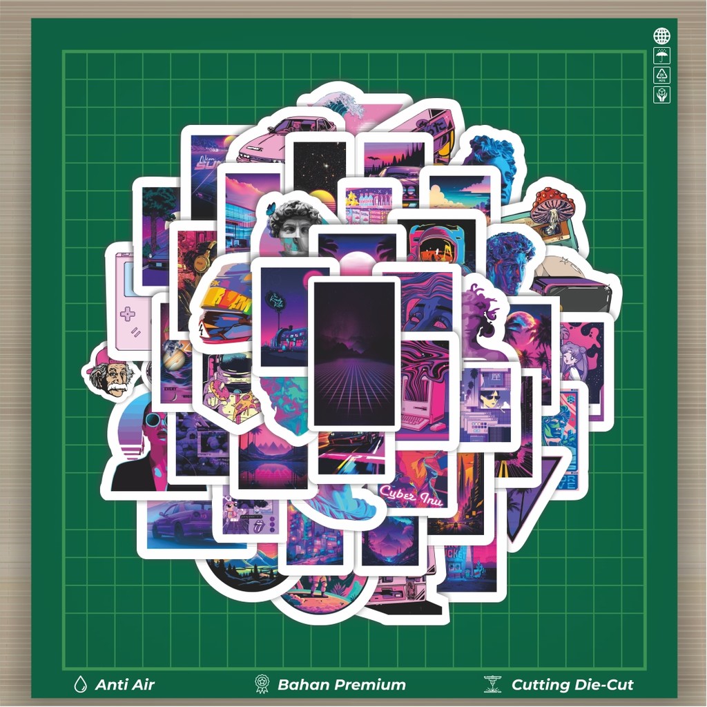 

HOT 50 PCS STIKER Stiker Vaporwave Stiker Fashion Cars Decal Dingin Kartu Album Custom Vinyl Anti Air- Sticker Aesthetic Buku Journal Koper Casing HP Tablet Laptop Helm Motor Botol Minum