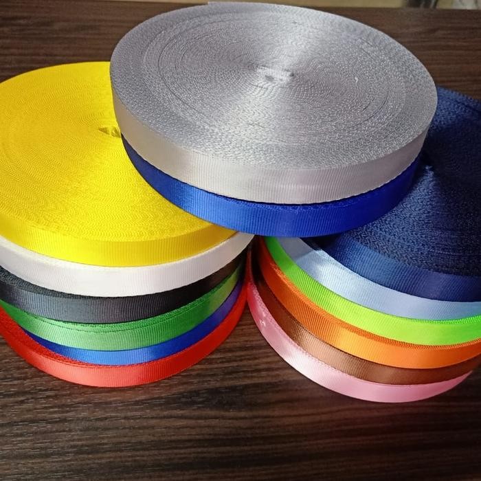 

tali lanyard / tali id card /bahan nylon 2cm/roll isi 50yard - ungu / biru md