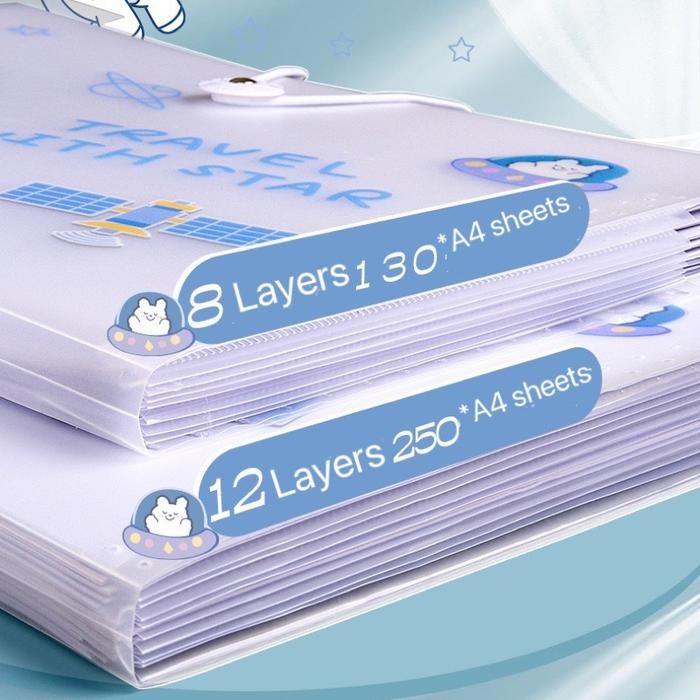 

cute multilayer folder document organizer map tempat dokumen a4 - Bear, 8 layer