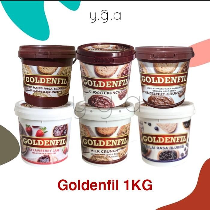 

New !!! Goldenfil 1KG - Choco Crunchy / Hazelnut Crunchy / Milk Crunchy / Bluberi / Stroberi / Tiramisu