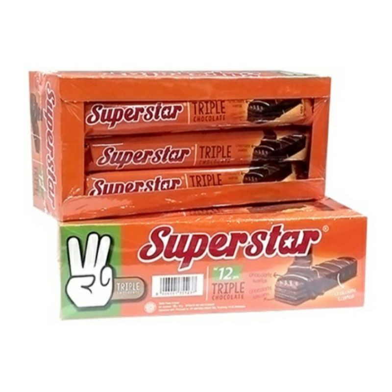 

UG SUPERSTAR TRIPLE WAFER CHOCOLATE 12pc x 16 gr/WAFER COKLAT SUPERSTAR SG