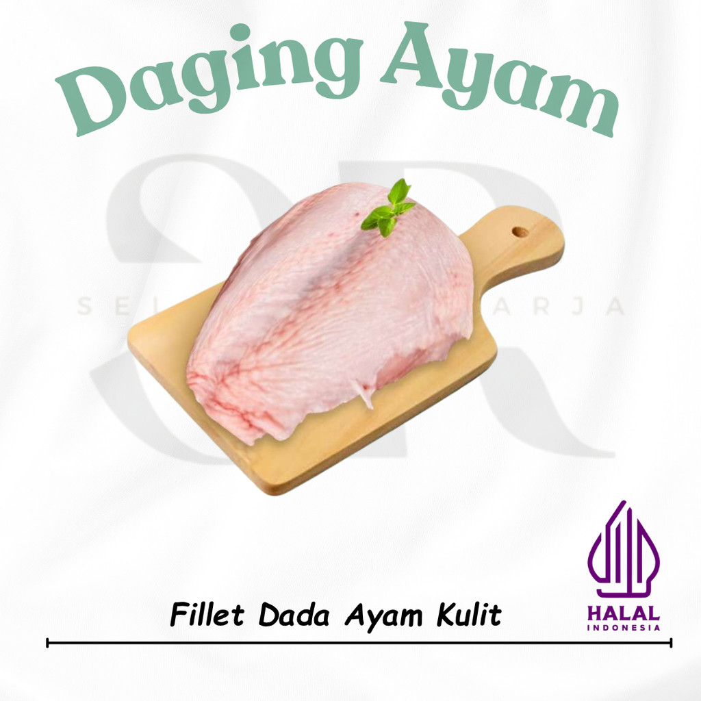 

Fillet Dada Ayam Pakai Kulit Segar - Boneless Dada Chicken Breast With Skin FRESH HALAL 1 KG