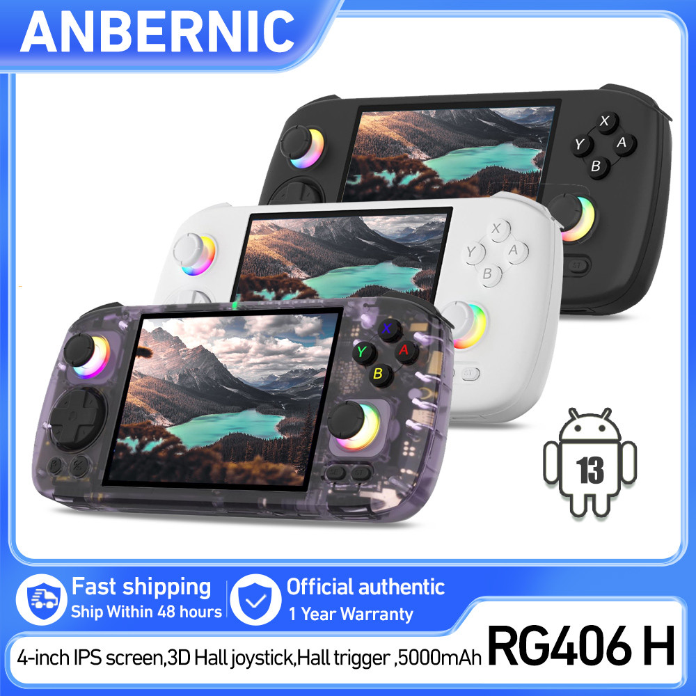 ANBERNIC RG406H Handheld Game Console 4 Inch IPS Multi-touch Screen Android 13 3D Hall joystick hall
