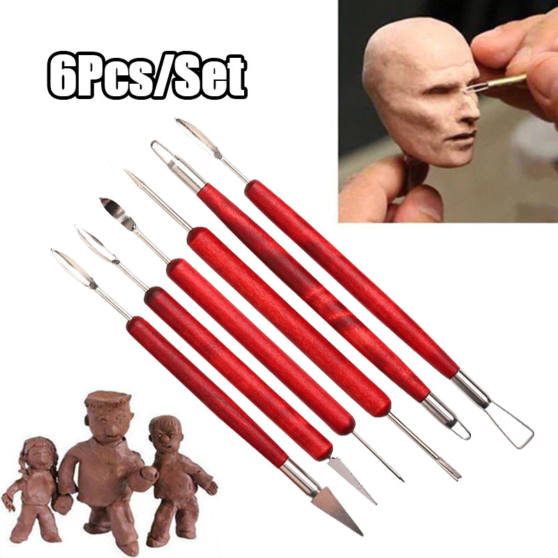 6pcs Alat Ukir Clay clay Tool clay Tools Set alat Ukir Keramik Lengkap perkakas Polymer Clay