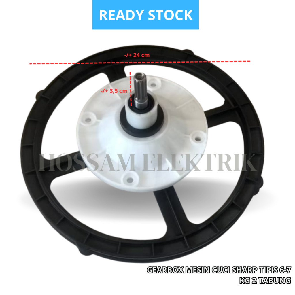 GEARBOX MESIN CUCI SHARP TIPIS 6-7 KG 2 TABUNG