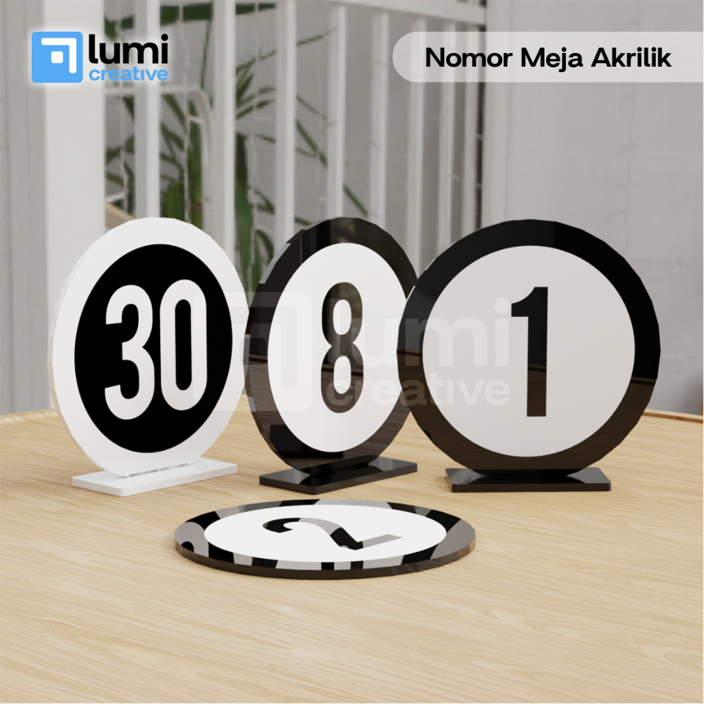 Nomor Meja Akrilik Stand, Nomor Kamar Tempel / Nomer Meja Dekorasi Cafe / Acrylic Table Numbers