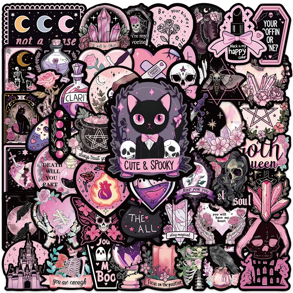 

50Pcs Witch Moon Stickers Waterproof DIY Witchy Magic Girl Sticker Pack For Watercup Laptop Scrapbook Notebook Diary Stickers